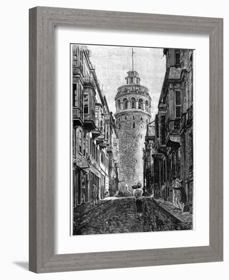 The Tower of Galata, Constantinople, 1900-null-Framed Giclee Print