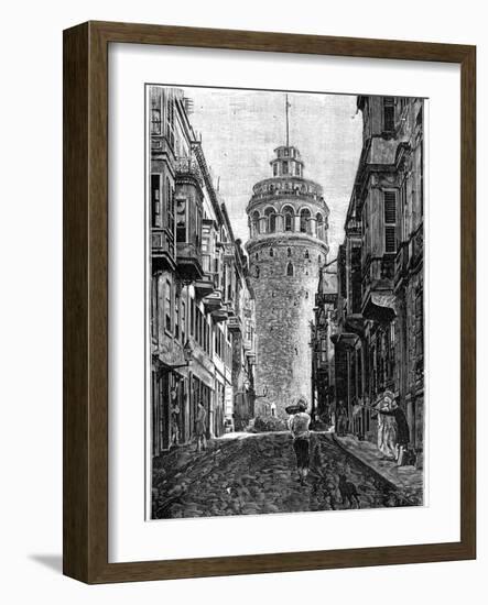 The Tower of Galata, Constantinople, 1900-null-Framed Giclee Print