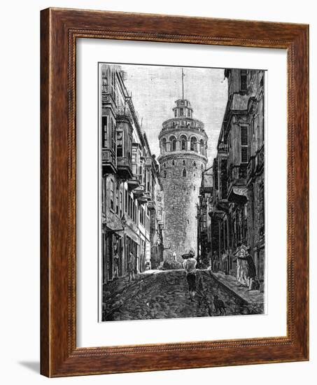 The Tower of Galata, Constantinople, 1900-null-Framed Giclee Print