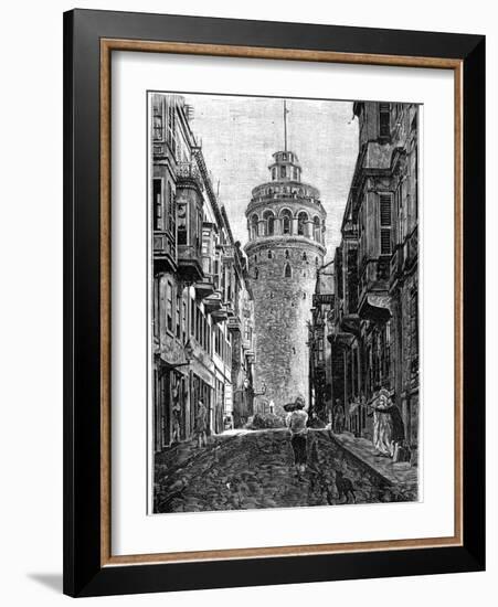 The Tower of Galata, Constantinople, 1900-null-Framed Giclee Print