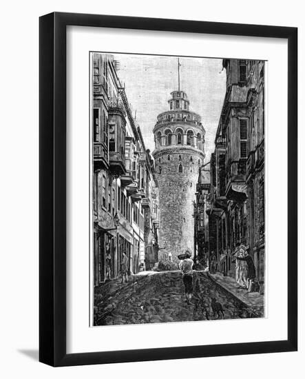 The Tower of Galata, Constantinople, 1900-null-Framed Giclee Print