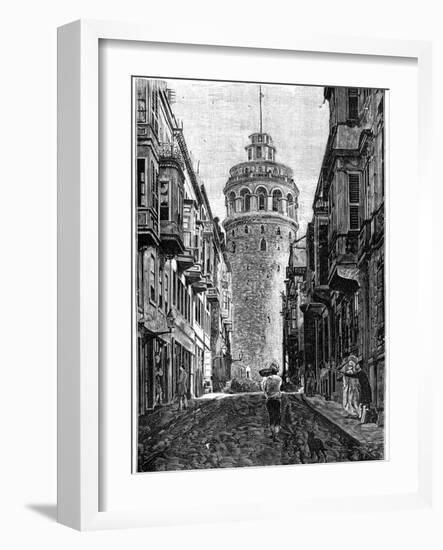 The Tower of Galata, Constantinople, 1900-null-Framed Giclee Print