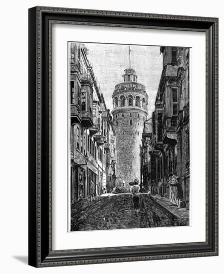 The Tower of Galata, Constantinople, 1900-null-Framed Giclee Print