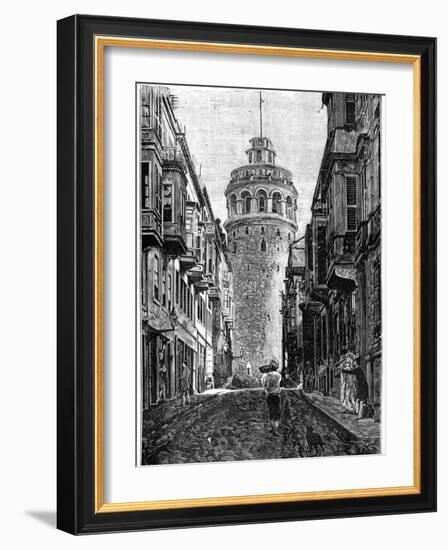 The Tower of Galata, Constantinople, 1900-null-Framed Giclee Print