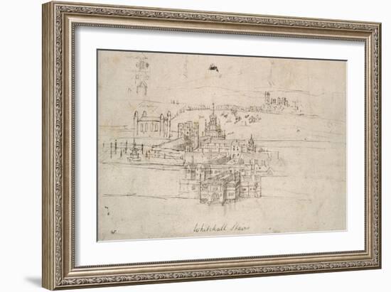 The Tower of London (Pen and Brown Ink over Faint Indications in Black Chalk)-Anthonis van den Wyngaerde-Framed Giclee Print