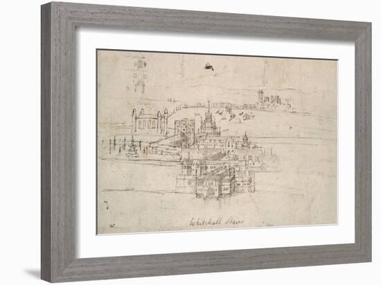 The Tower of London (Pen and Brown Ink over Faint Indications in Black Chalk)-Anthonis van den Wyngaerde-Framed Giclee Print