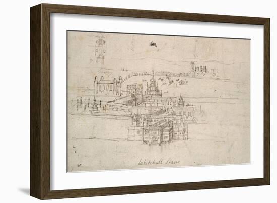 The Tower of London (Pen and Brown Ink over Faint Indications in Black Chalk)-Anthonis van den Wyngaerde-Framed Giclee Print