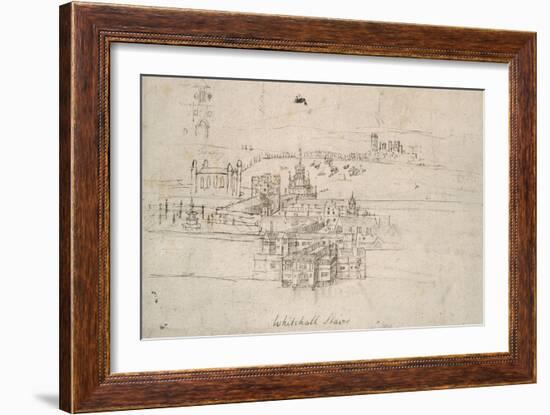 The Tower of London (Pen and Brown Ink over Faint Indications in Black Chalk)-Anthonis van den Wyngaerde-Framed Giclee Print