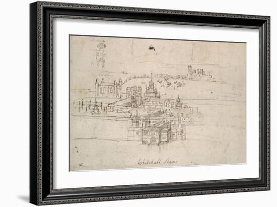 The Tower of London (Pen and Brown Ink over Faint Indications in Black Chalk)-Anthonis van den Wyngaerde-Framed Giclee Print