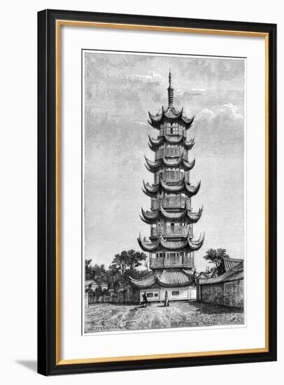 The Tower of Long-Hua, Shanghai, China, 1895-null-Framed Giclee Print