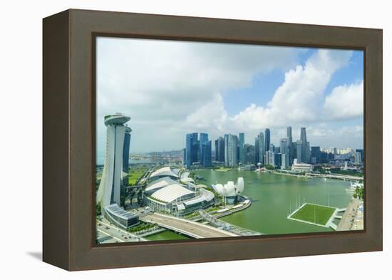 The Towers of the Central Business District and Marina Bay in the Morning, Singapore-Fraser Hall-Framed Premier Image Canvas