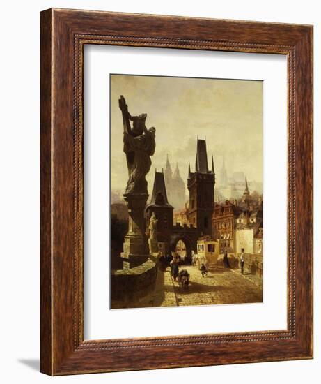 The Towers of the Charles Bridge in Prague, Czechoslovakia, 1870-Albert Schmid-Framed Giclee Print