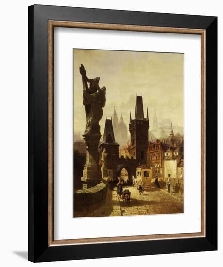 The Towers of the Charles Bridge in Prague, Czechoslovakia, 1870-Albert Schmid-Framed Giclee Print