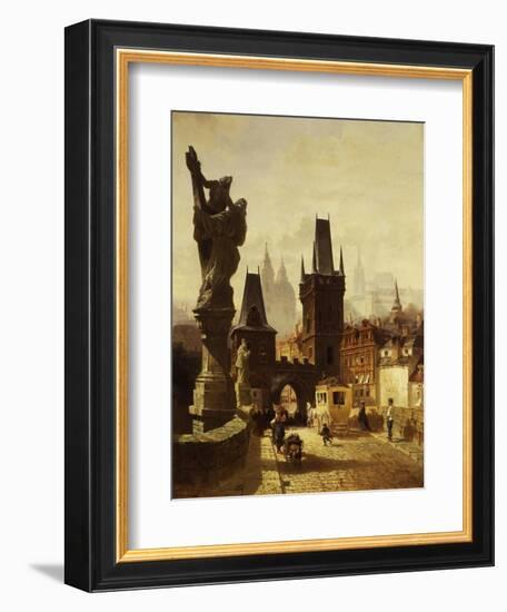 The Towers of the Charles Bridge in Prague, Czechoslovakia, 1870-Albert Schmid-Framed Giclee Print