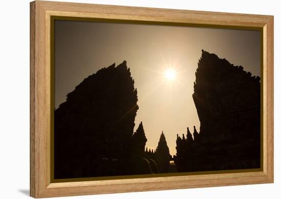 The Towers of the Hindu Prambanan Temples in Central Java-Alex Saberi-Framed Premier Image Canvas