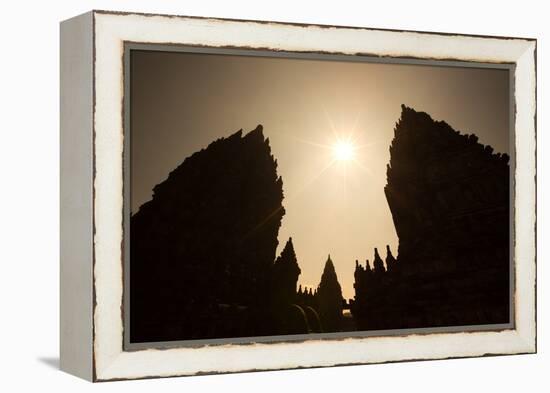 The Towers of the Hindu Prambanan Temples in Central Java-Alex Saberi-Framed Premier Image Canvas