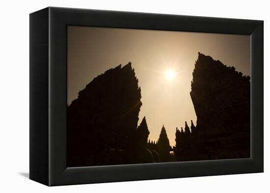 The Towers of the Hindu Prambanan Temples in Central Java-Alex Saberi-Framed Premier Image Canvas