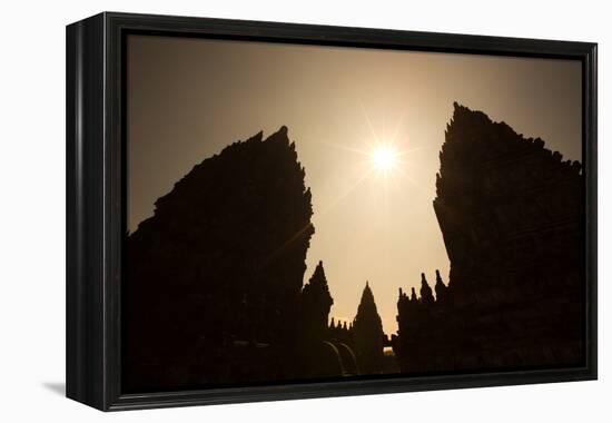 The Towers of the Hindu Prambanan Temples in Central Java-Alex Saberi-Framed Premier Image Canvas