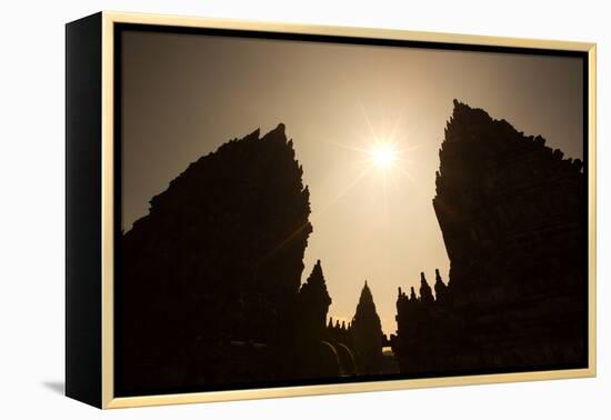 The Towers of the Hindu Prambanan Temples in Central Java-Alex Saberi-Framed Premier Image Canvas