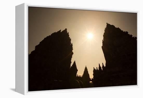 The Towers of the Hindu Prambanan Temples in Central Java-Alex Saberi-Framed Premier Image Canvas