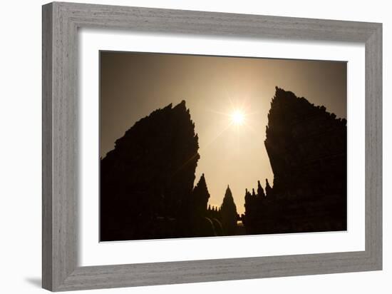 The Towers of the Hindu Prambanan Temples in Central Java-Alex Saberi-Framed Photographic Print