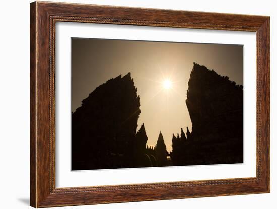 The Towers of the Hindu Prambanan Temples in Central Java-Alex Saberi-Framed Photographic Print