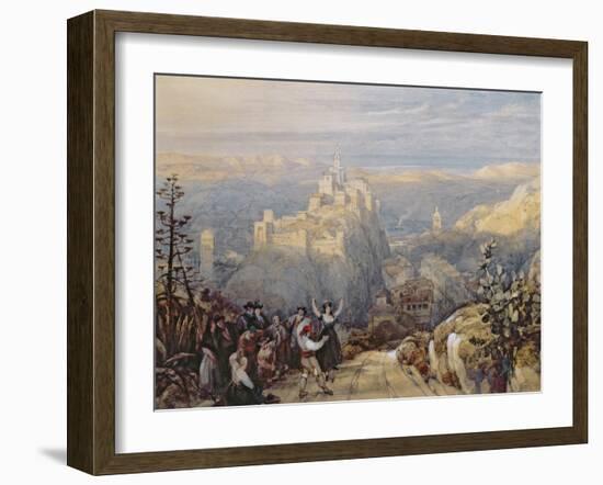 The Town and Castle at Loja, Spain, 1834-David Roberts-Framed Giclee Print