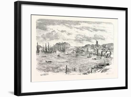 The Town and Harbour of Falmouth, UK-null-Framed Giclee Print