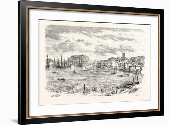 The Town and Harbour of Falmouth, UK-null-Framed Giclee Print