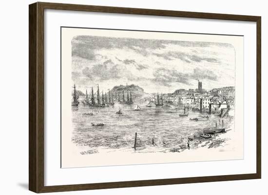 The Town and Harbour of Falmouth, UK-null-Framed Giclee Print