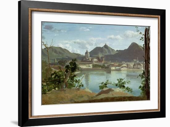 The Town and Lake Como, 1834-Jean-Baptiste-Camille Corot-Framed Giclee Print