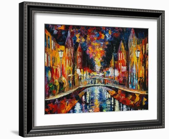 The Town Bridge-Leonid Afremov-Framed Art Print