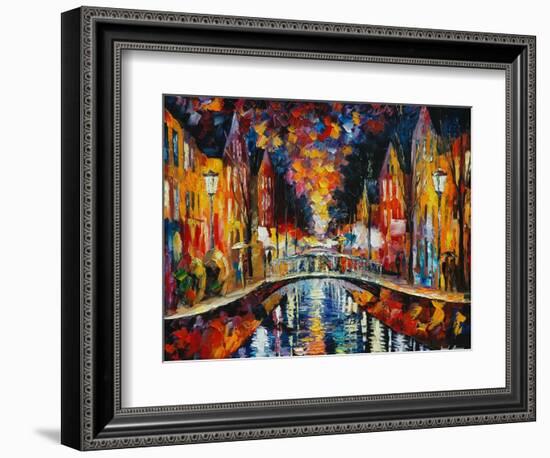 The Town Bridge-Leonid Afremov-Framed Premium Giclee Print