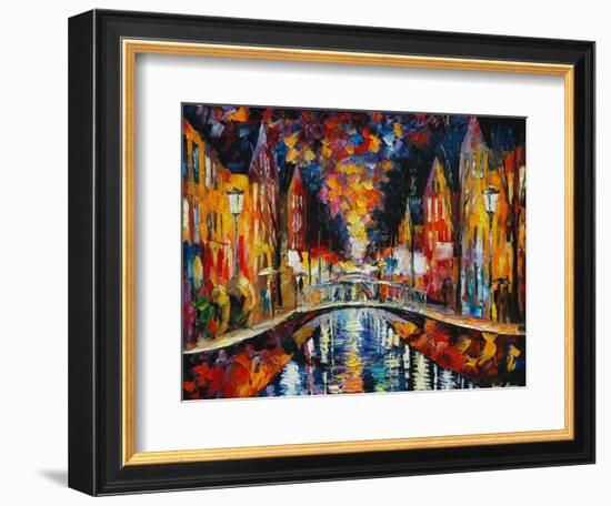 The Town Bridge-Leonid Afremov-Framed Premium Giclee Print