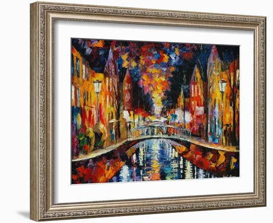 The Town Bridge-Leonid Afremov-Framed Art Print