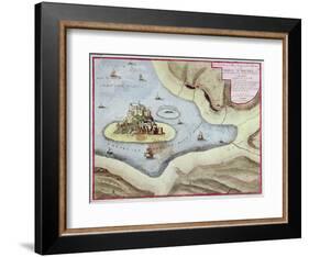 The Town, Castle and Abbey of Mont Saint-Michel, 1703-Nicolas De Fer-Framed Giclee Print
