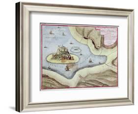 The Town, Castle and Abbey of Mont Saint-Michel, 1703-Nicolas De Fer-Framed Giclee Print