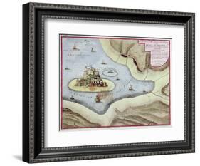 The Town, Castle and Abbey of Mont Saint-Michel, 1703-Nicolas De Fer-Framed Giclee Print