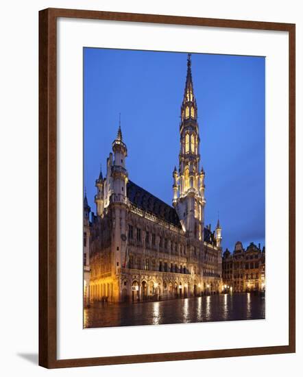 The Town Hall (French: Hôtel De Ville), of City of Brussels Is a Gothic Building from Middle Ages L-David Bank-Framed Photographic Print