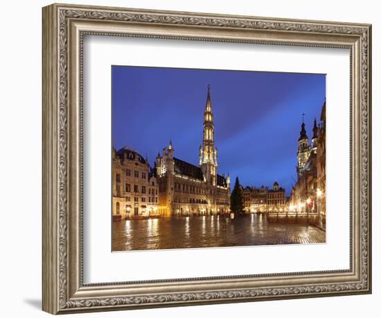 The Town Hall (French: Hôtel De Ville), of City of Brussels Is a Gothic Building from Middle Ages L-David Bank-Framed Photographic Print