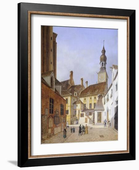 The Town Hall in St Peter Square in Munich in 1835-Ferdinando Tacconi-Framed Giclee Print