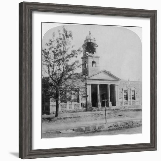 The Town Hall, Struck by a Boer Shell During the Siege, Ladysmith, South Africa, 1901-Underwood & Underwood-Framed Giclee Print