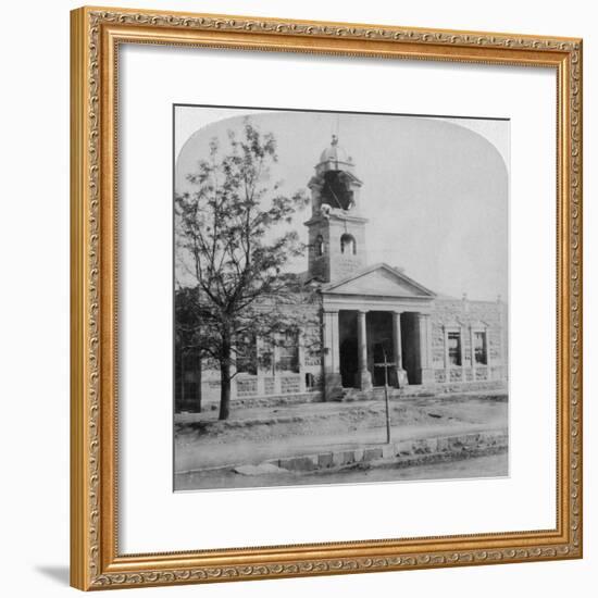 The Town Hall, Struck by a Boer Shell During the Siege, Ladysmith, South Africa, 1901-Underwood & Underwood-Framed Giclee Print