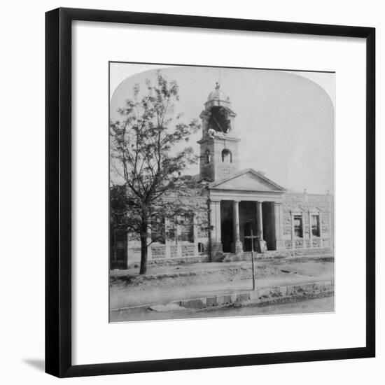 The Town Hall, Struck by a Boer Shell During the Siege, Ladysmith, South Africa, 1901-Underwood & Underwood-Framed Giclee Print
