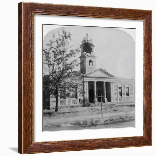 The Town Hall, Struck by a Boer Shell During the Siege, Ladysmith, South Africa, 1901-Underwood & Underwood-Framed Giclee Print