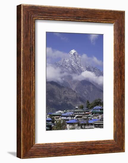 The Town of Lukla Beneath the Himalayan Mountains, Nepal, Asia-John Woodworth-Framed Photographic Print