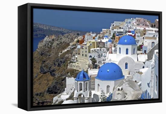 The Town of Oia on the Island of Santorini, Greece-David Noyes-Framed Premier Image Canvas