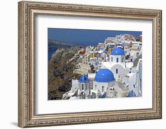 The Town of Oia on the Island of Santorini, Greece-David Noyes-Framed Photographic Print