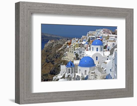 The Town of Oia on the Island of Santorini, Greece-David Noyes-Framed Photographic Print