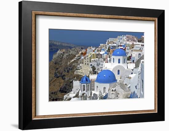 The Town of Oia on the Island of Santorini, Greece-David Noyes-Framed Photographic Print